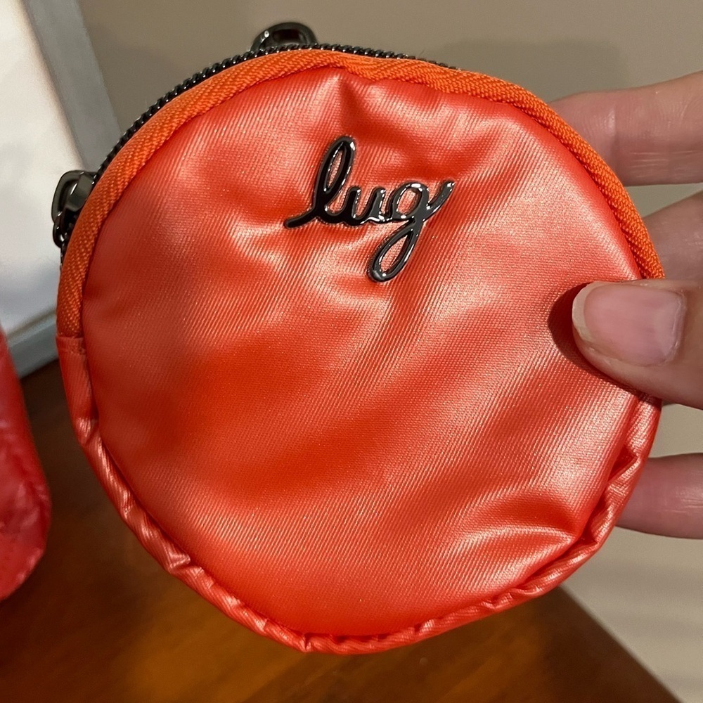 NWOT LUG Curtsy Mini Crossbody Bag Metallic Papaya Orange - Picture 7 of 12